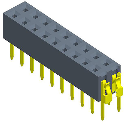 2.54mmFemale Header  Dual Row  180° U-type  H=3.5